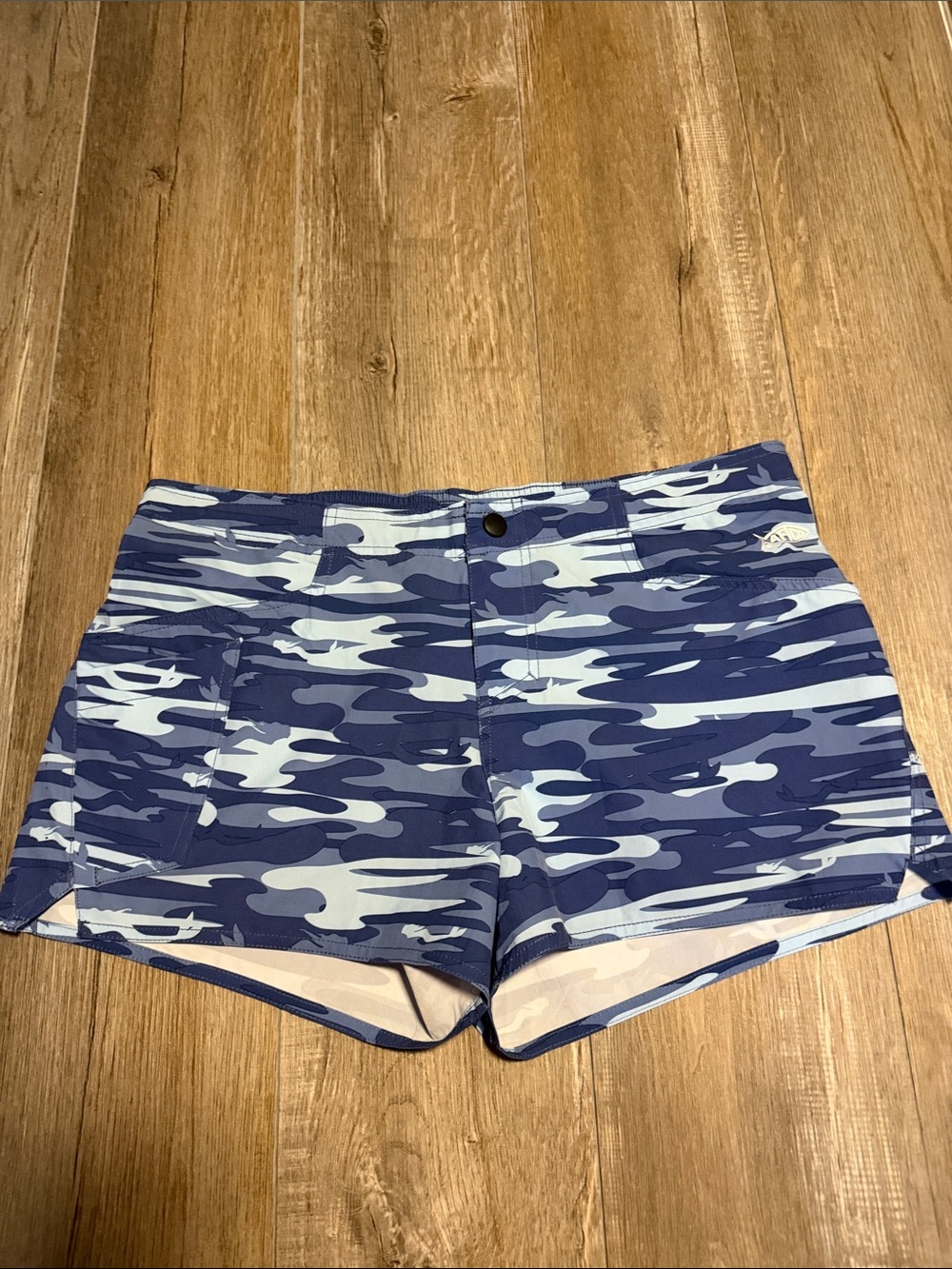 Women’s Blue Camo Stretch Swim Shorts